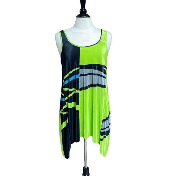 Jamie Sadock  Green & Black Sleeveless Tunic Top Size Large NWT - Picture 1 of 5